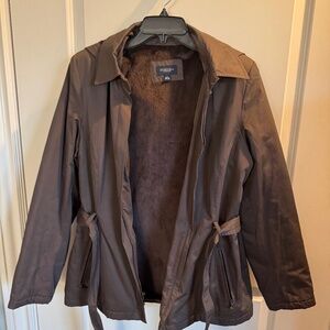 Sonoma Life and Style Brown size large ladies fleece lined jacket